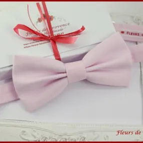 Noeud papillon tissu rose pâle - homme